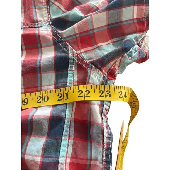 PROJEKRAW Mens Multicolor Plaid Collared Short Sleeves Button-Up Shirts XL - Picture 3 of 15